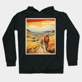 Camino de Santiago Spain Travel Tourism Retro Vintage Art Hoodie